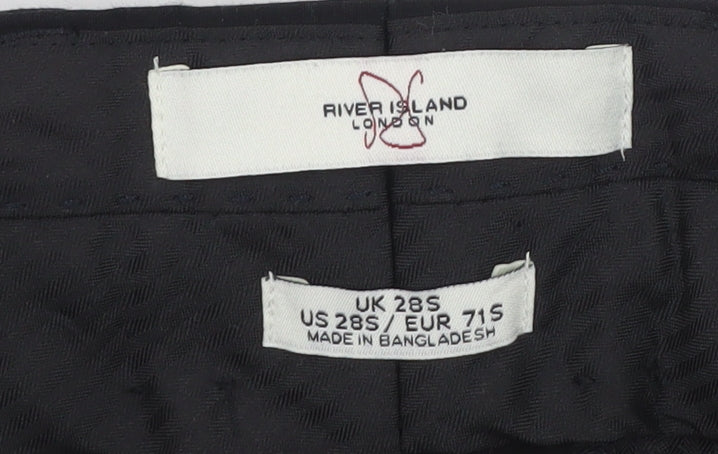 River Island Men’s Black Slim Fit Cotton Chino Trousers 28S