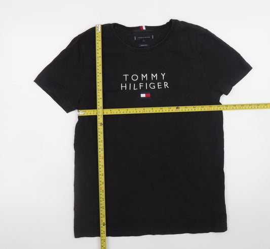Tommy Hilfiger Men's Black Organic Cotton Short Sleeve T-Shirt Size M