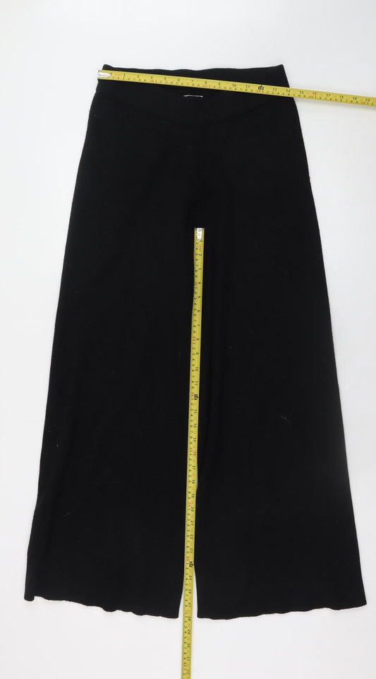 Compañía Fantastica Women’s Black Wide-Leg Knit Trousers Size 12