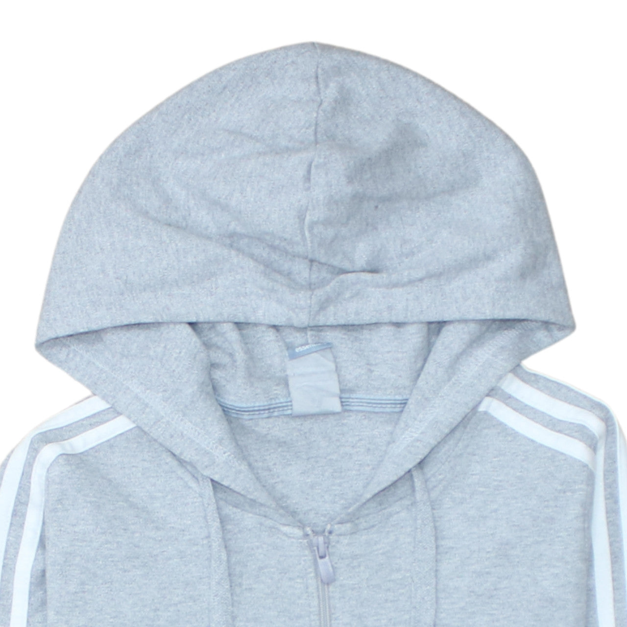 Adidas Women’s Grey Full Zip Hoodie Size 12 Lined Hooded Sweatshirt