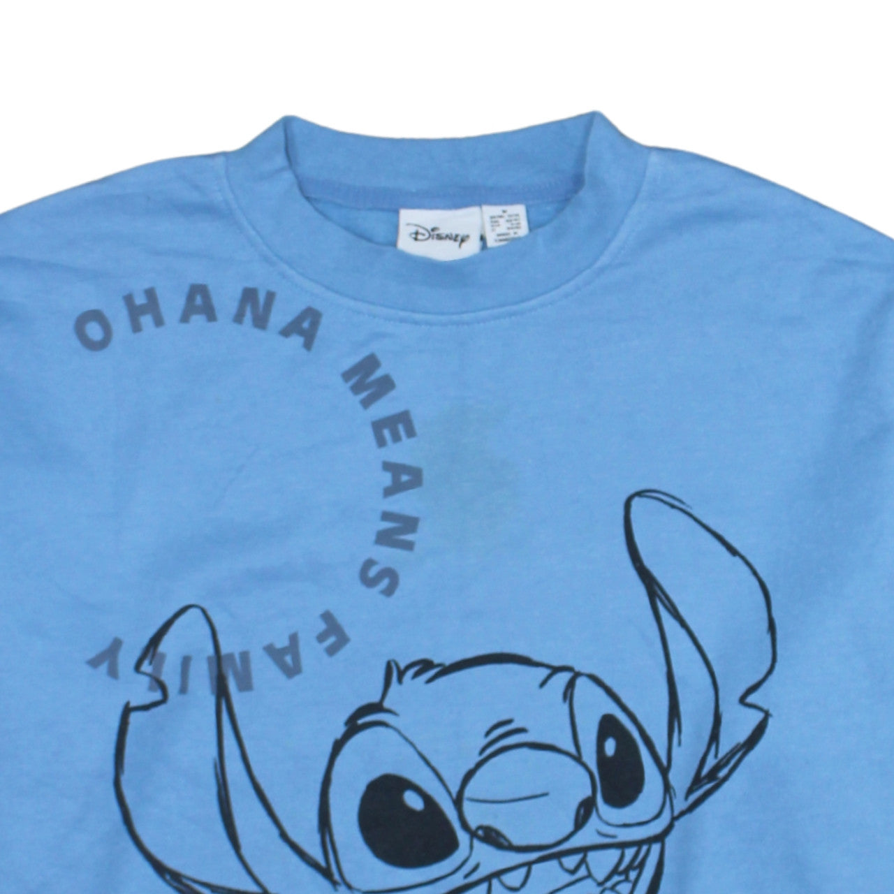 Disney Women’s Blue Stitch Sweatshirt UK 12/14 Crew Neck Pullover