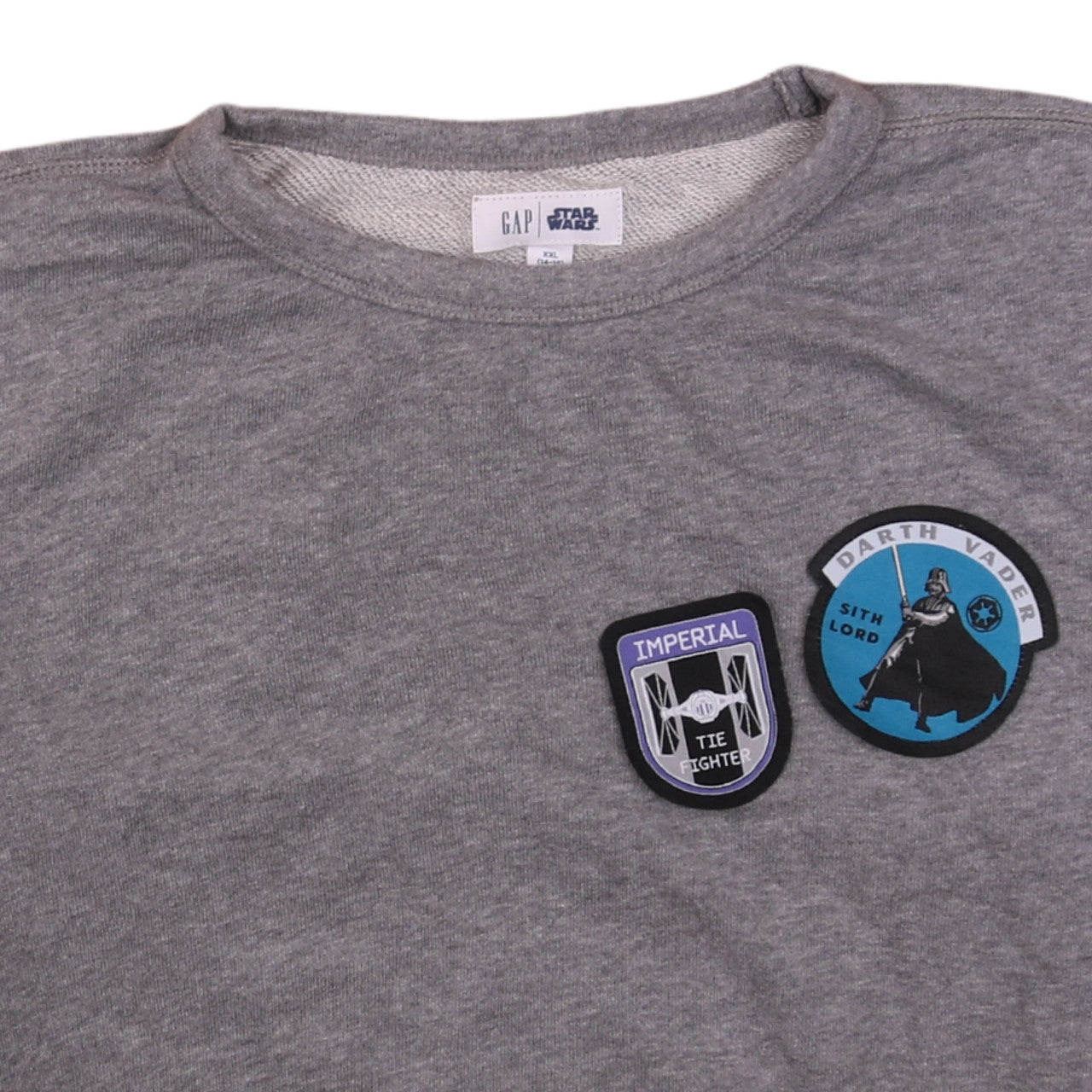 Brand and care label for Gap boys’ grey star wars sweatshirt darth vader 14-16 years xxl