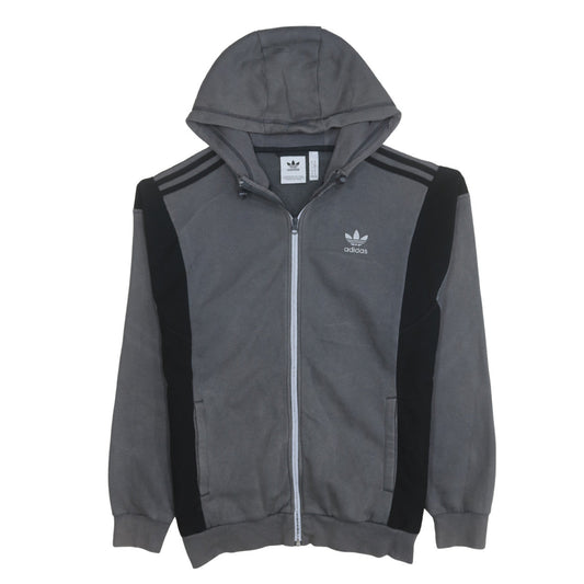 Adidas Men's Grey Full Zip Hoodie Size M Sports Fleece Sweatshirt