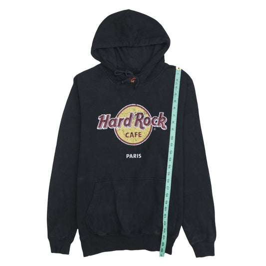 Hard Rock Cafe Paris Mens Black Pullover Hoodie Medium Graphic