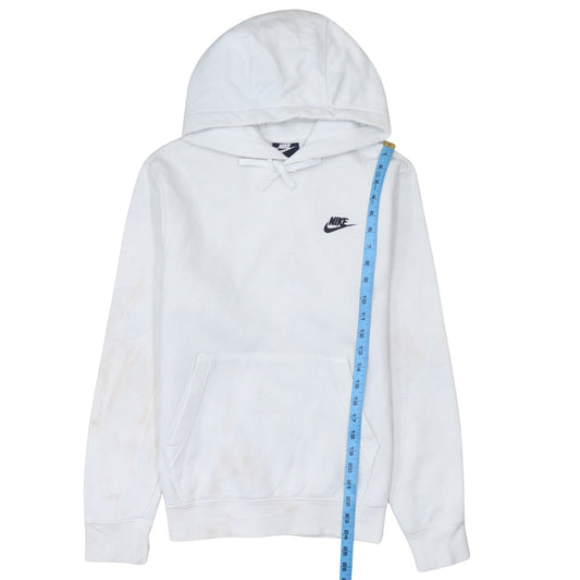 Nike Men's White XS Pullover Hoodie with Logo and Drawstring