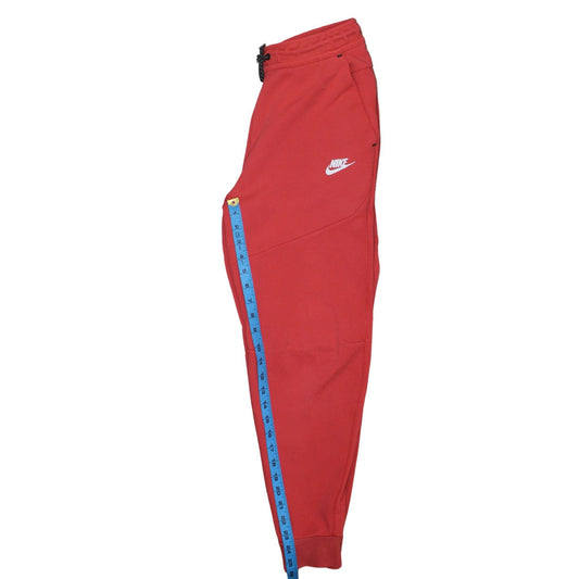 Nike Men's Red Jogger Sweatpants S Regular Fit Fleece Tapered Trousers