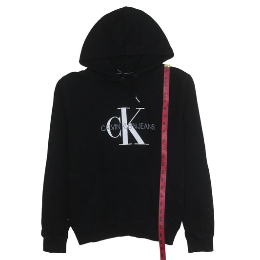 Calvin Klein Jeans Womens Black M Pullover Hoodie CK Logo Cotton