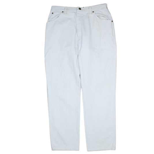 Wrangler Women's White High-Rise Straight Jeans Size 16 Vintage Denim