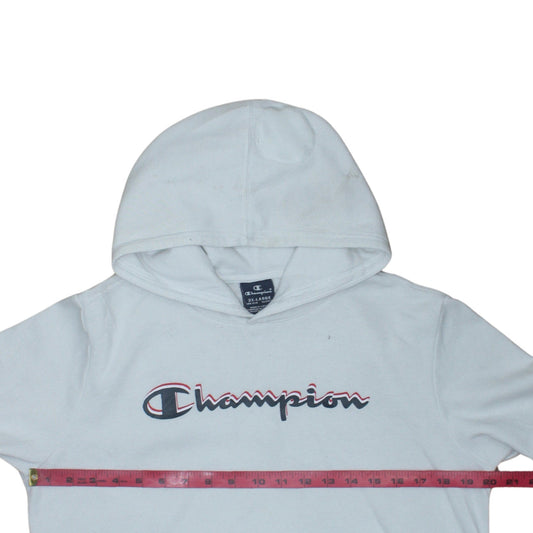 Champion Boys White Pullover Hoodie 15-16 Years Logo Fleece Sweatshirt