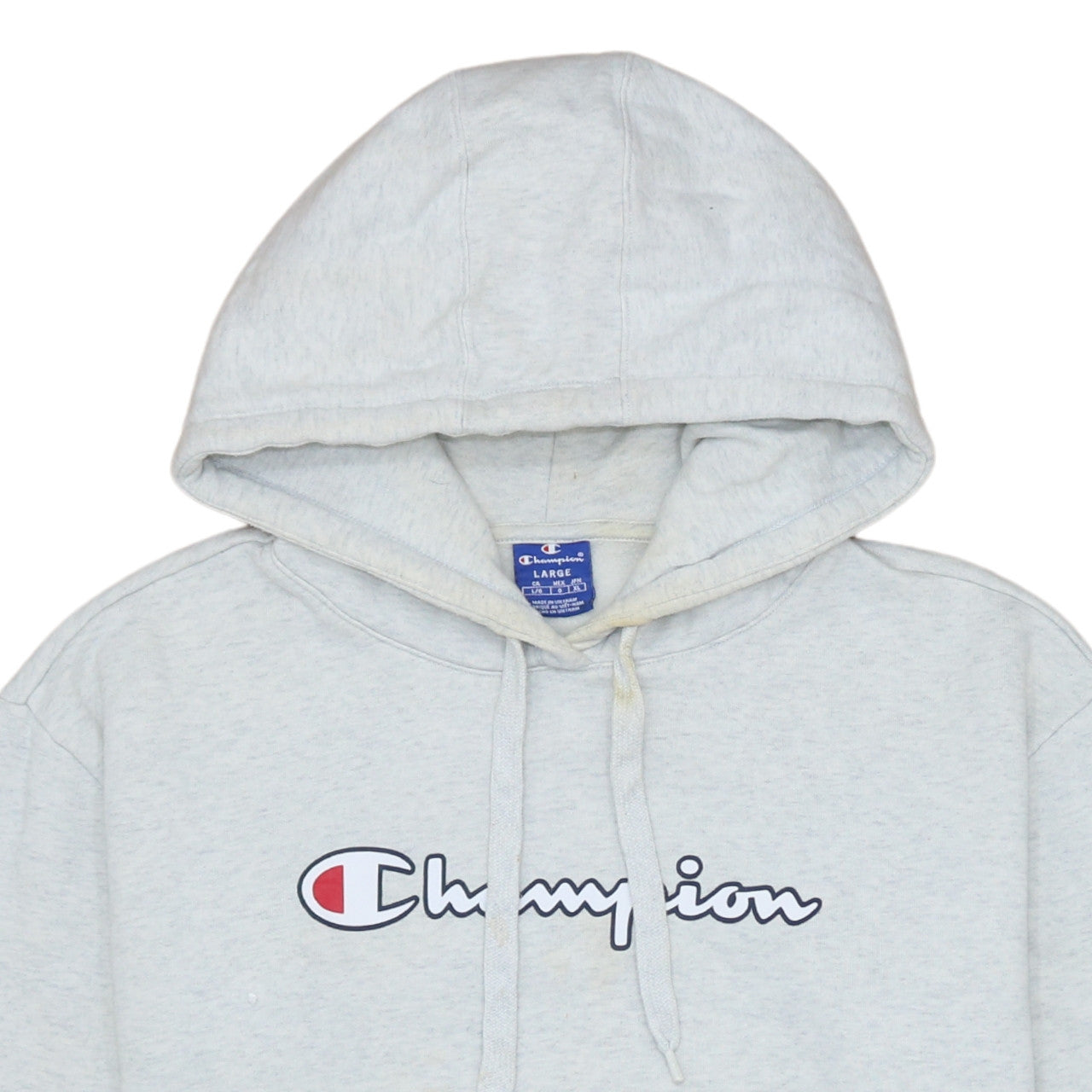 Champion Women's Grey Hoodie Large Pullover Logo Sweatshirt