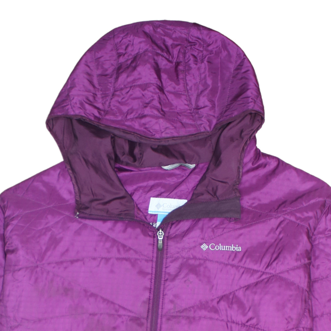 Columbia Womens 3XL Purple Hooded Puffer Coat Long Insulated Jacket
