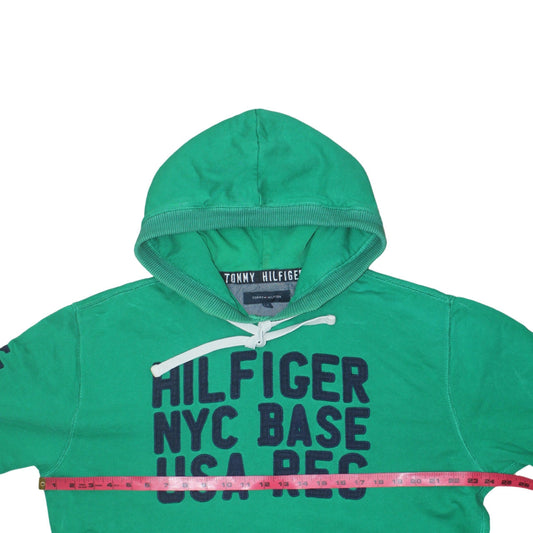 Tommy Hilfiger Men's Green Pullover Hoodie XL Graphic NYC USA