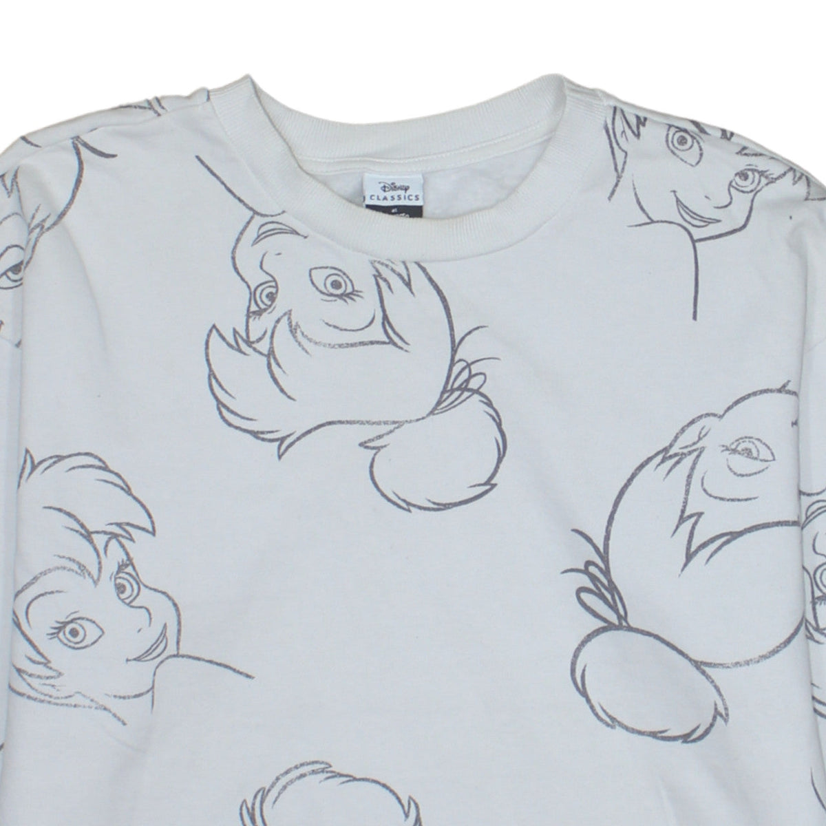 Additional view of Disney Classics at George Women’s White Tinker Bell Sweatshirt, size M, 12-14