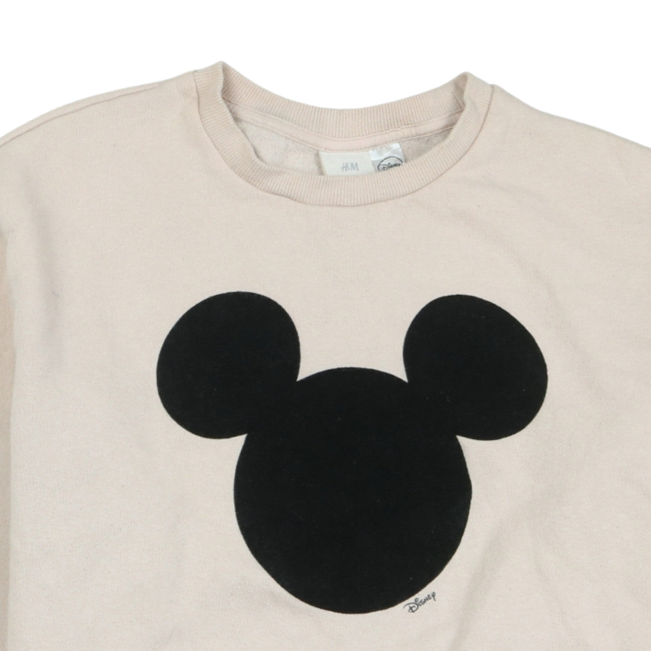 H&M L.O.G.G. Women Beige Mickey Mouse Pullover Sweatshirt S