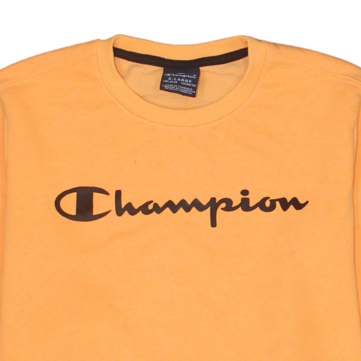 Additional view of Champion boys’ orange crew neck pullover sweatshirt 13-14 years