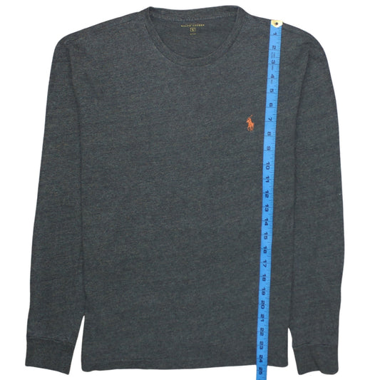 Ralph Lauren Men’s Grey Long Sleeve Crew Neck Cotton Top Size S