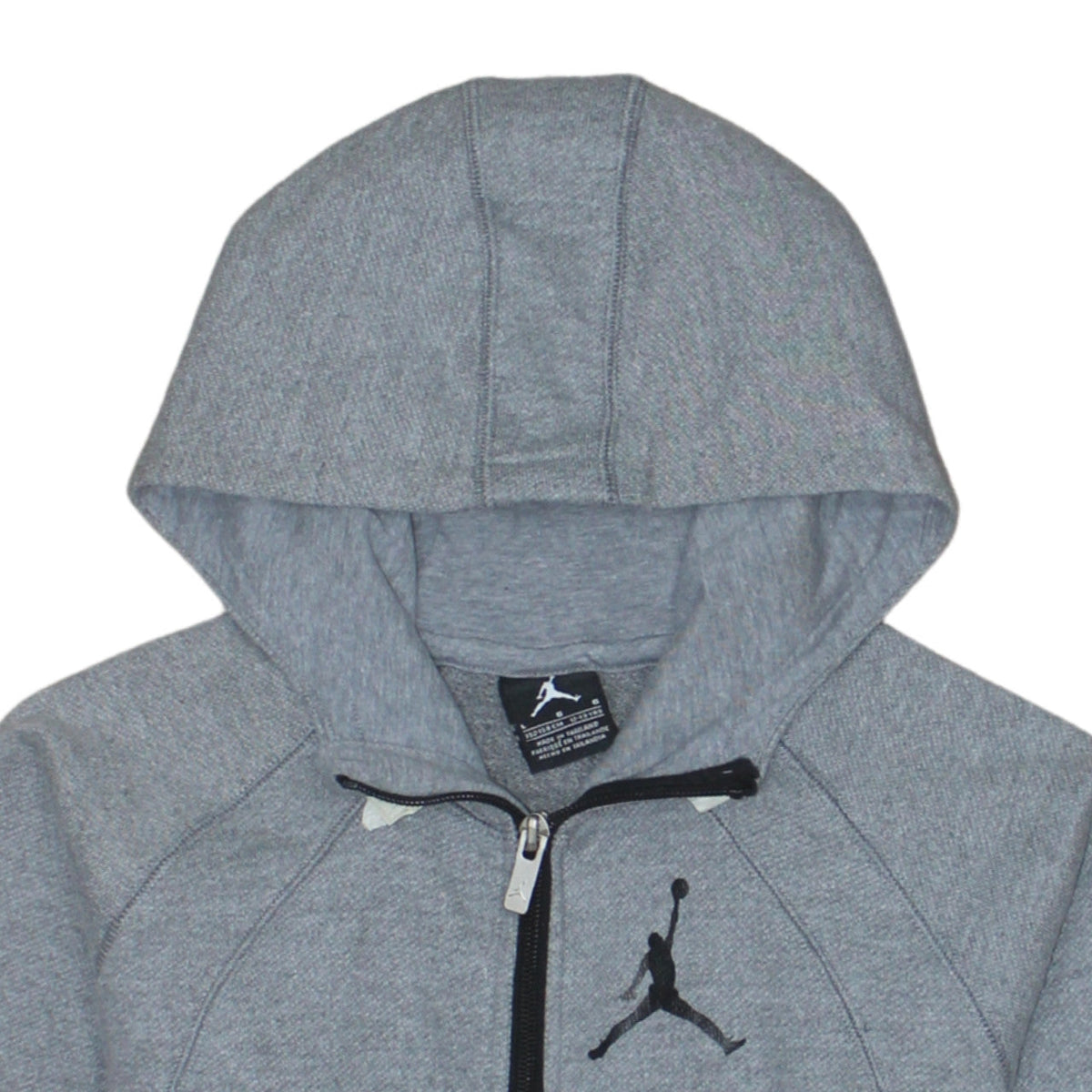 Additional view of Jordan boys’ grey full zip hoodie 12-13 years cotton blend fleece