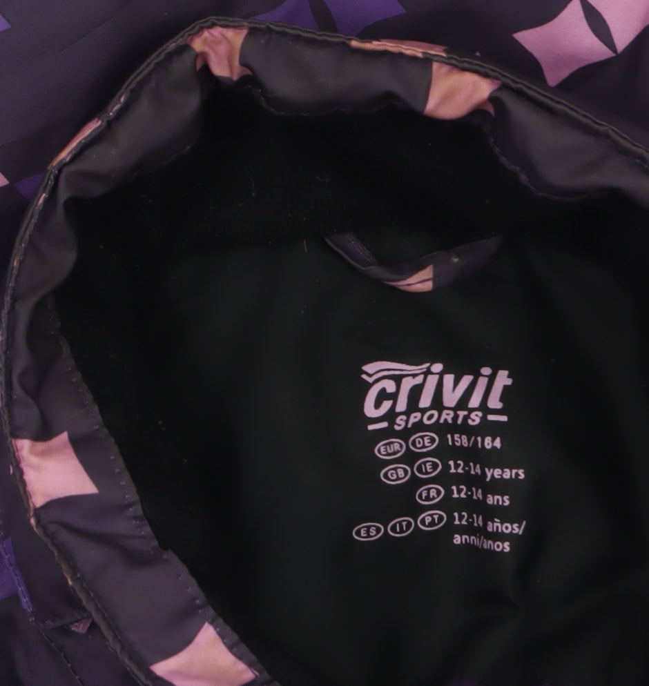 Additional view of Crivit girls’ purple geometric waterproof ski jacket 12-14 years
