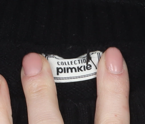 Pimkie Women Black Jumper Dress Size M Knit Long Sleeve High Neck
