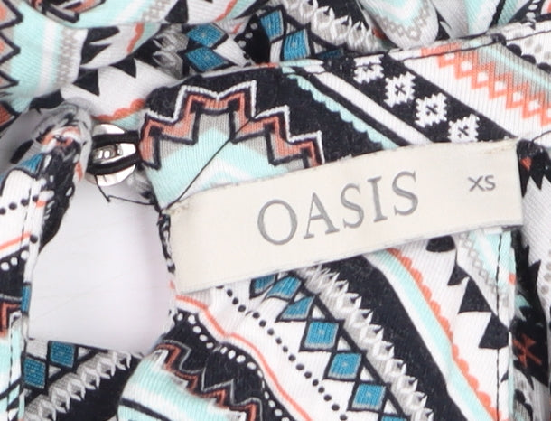 Oasis Women’s Multicoloured XS Halter Bodycon Aztec Dress