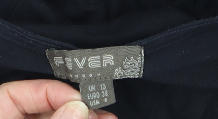 Fever London Women’s Black V-Neck Knee Length Sheath Dress Size 10