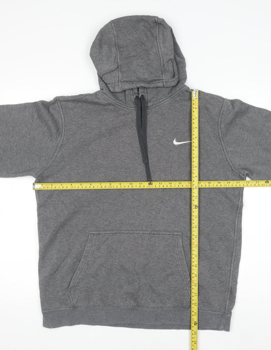 Nike Men's Grey Pullover Hoodie M Regular Fleece Sportswear