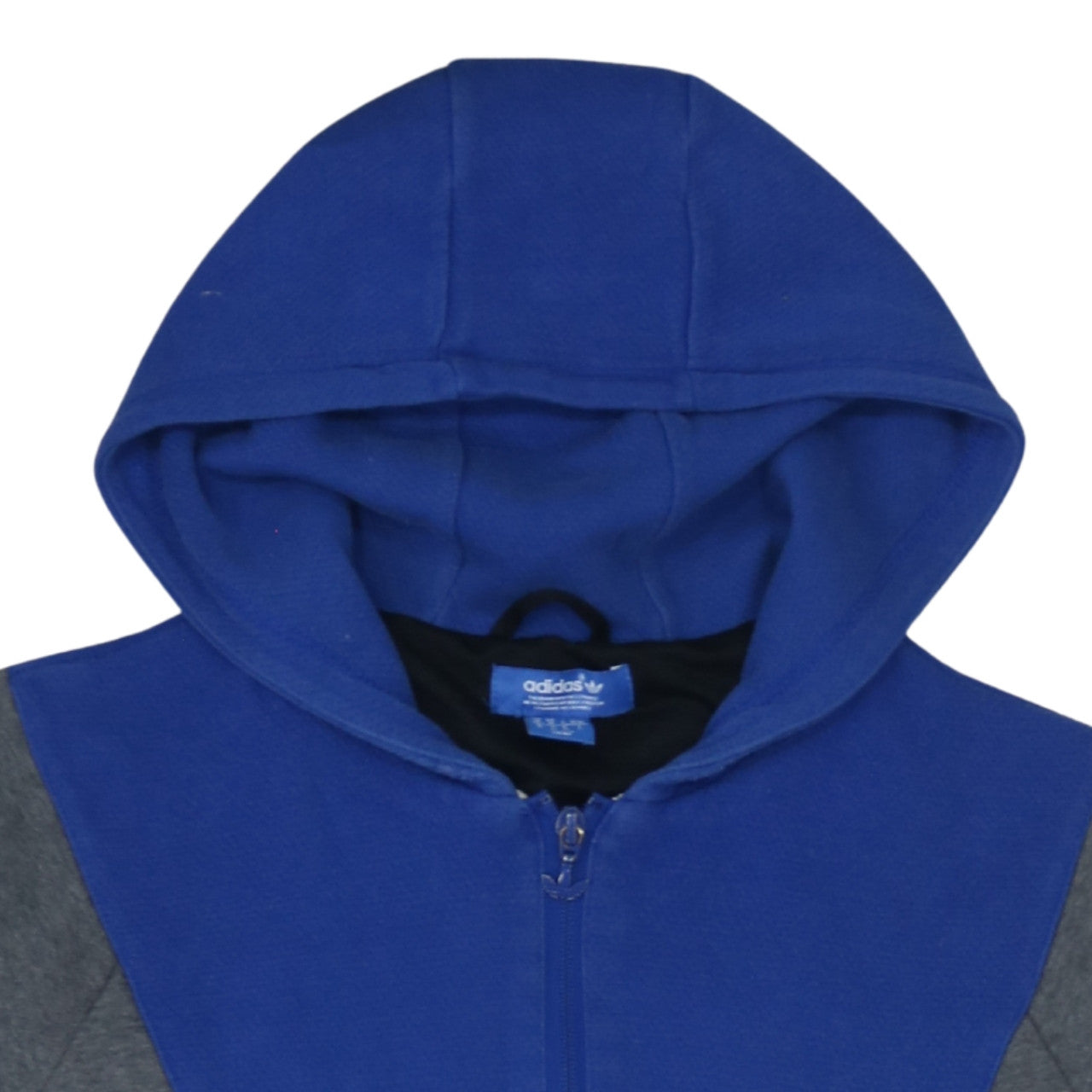 Adidas Mens Blue Grey Full Zip Hoodie Size M Sportswear