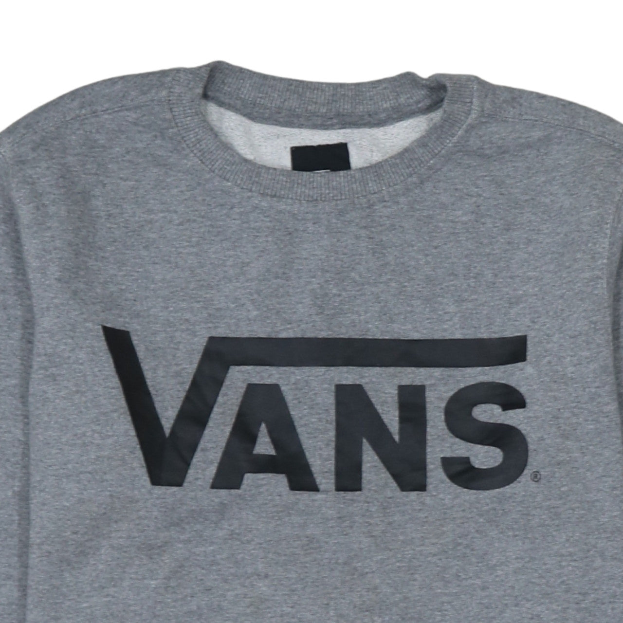 Vans Men Grey Large Logo Crew Neck Pullover Sweatshirt