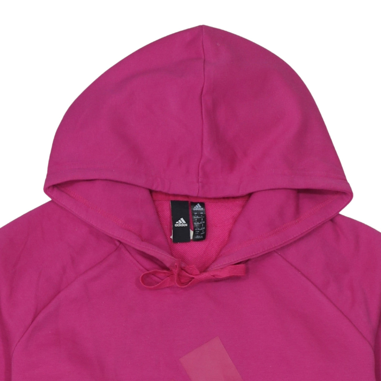 Adidas Women’s Pink Pullover Hoodie Size L 16-18 Logo Cotton Blend