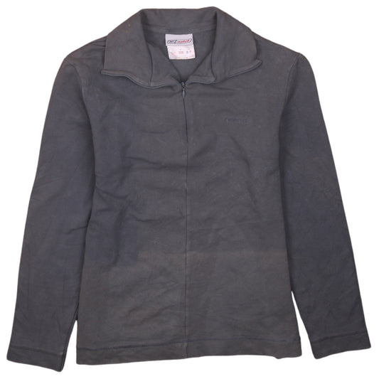 Reebok Womens Grey 1/2 Zip Sweatshirt Size 14 L Cotton Blend