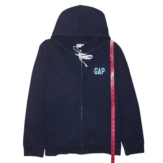 GAP Men's Navy Blue Full Zip Hoodie XL Classic Logo Cotton Blend