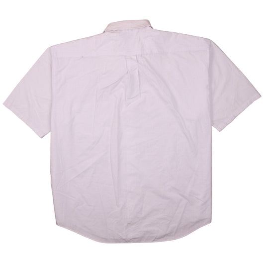 Yves Saint Laurent Men's White Short Sleeve Button-Up Shirt 2XL