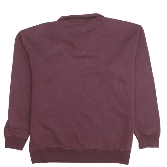 Adidas Women Maroon Half Zip Sweatshirt Size 10 Cotton Blend