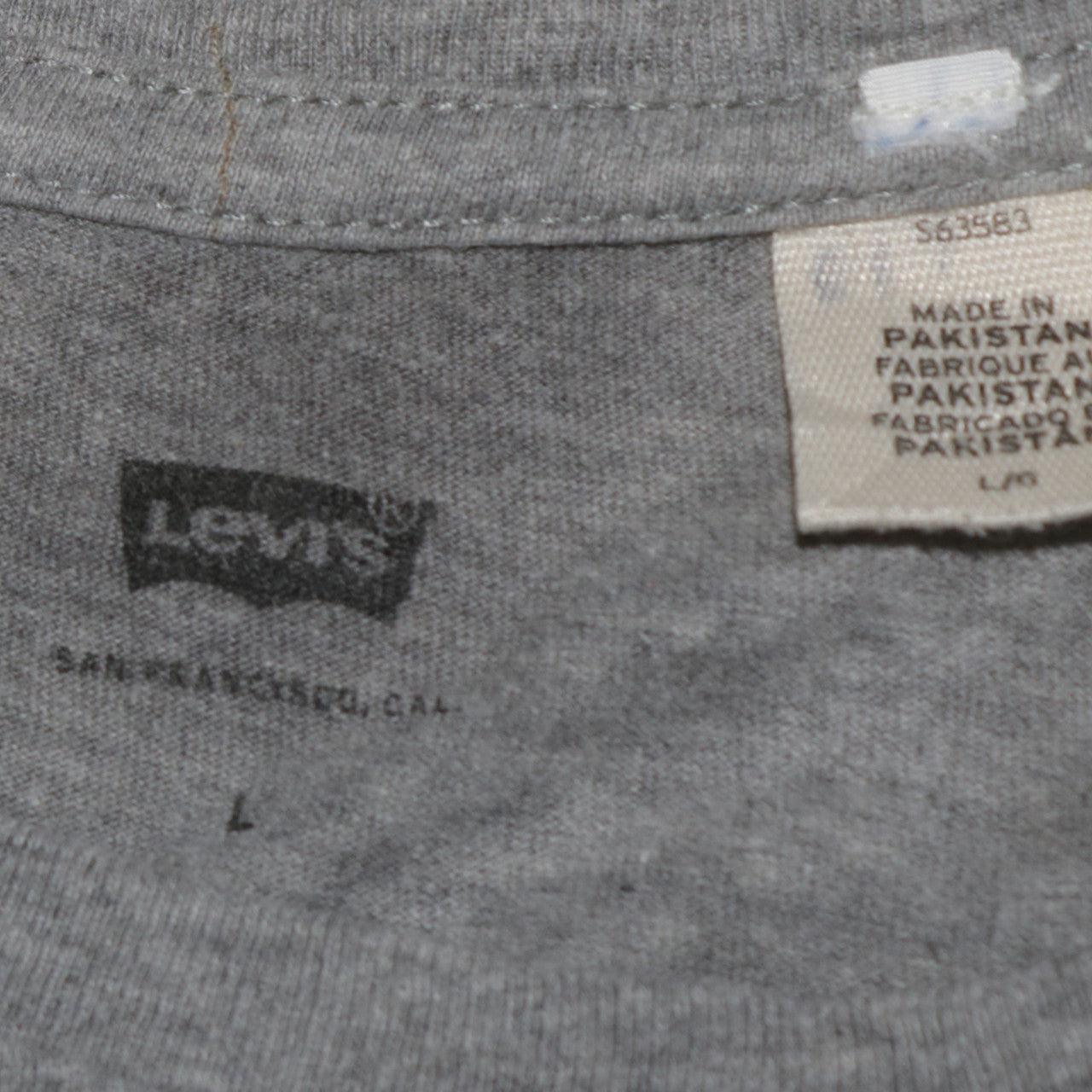 Levi's Men's Grey Crew Neck Cotton T-Shirt Size L