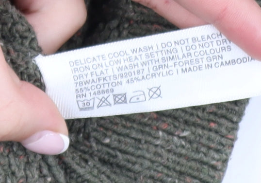 Fat Face Women’s Green Cable-Knit Cotton Jumper Size 8