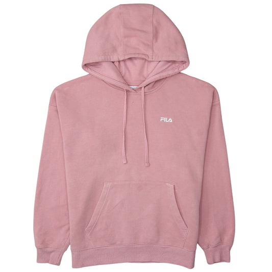 Fila Women’s Pink Pullover Hoodie L Cotton Blend Casual Sweatshirt