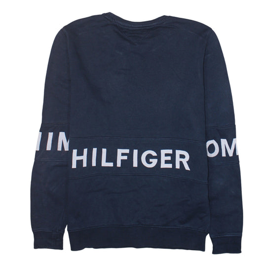 Tommy Hilfiger Men's Blue XL Logo Crew Neck Sweatshirt