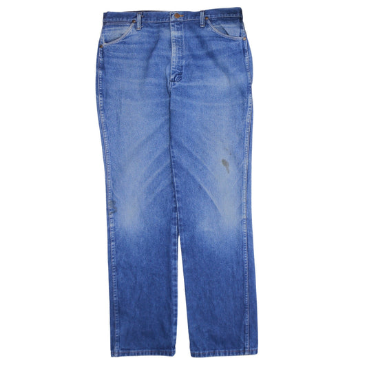 Wrangler Men Blue 38 x 34 Straight Leg Denim Jeans