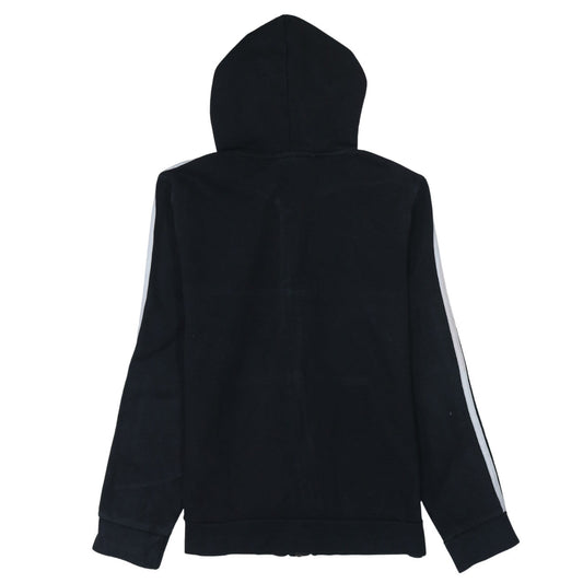 Adidas Women Black Full Zip Hoodie L Hooded Sweatshirt Casual