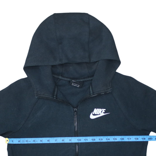Nike Boys Black Full Zip Hoodie XL 13-15 Years Fleece Lined Sportswear