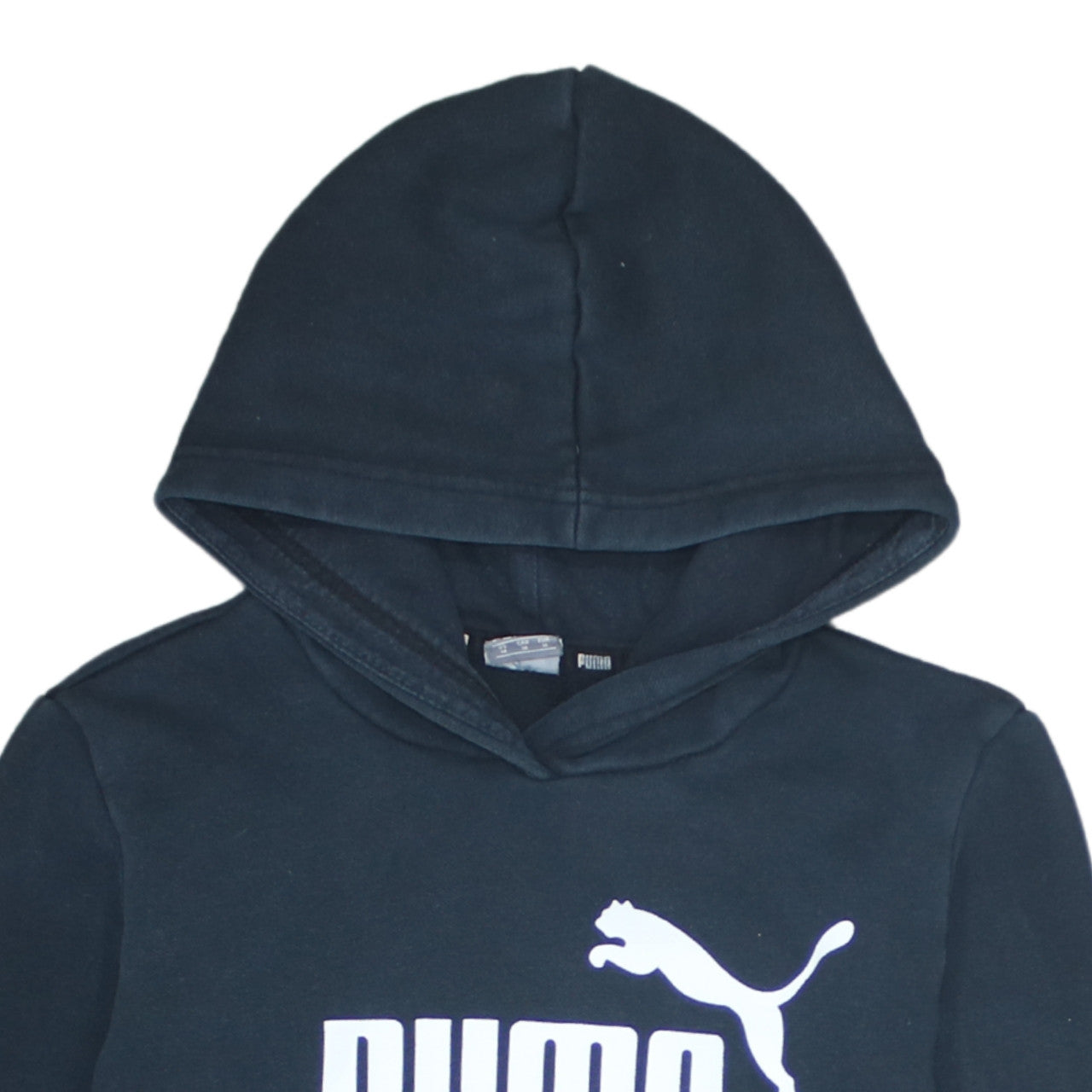 Puma Womens Black Pullover Hoodie Medium Logo Print Casual Sweatshirt