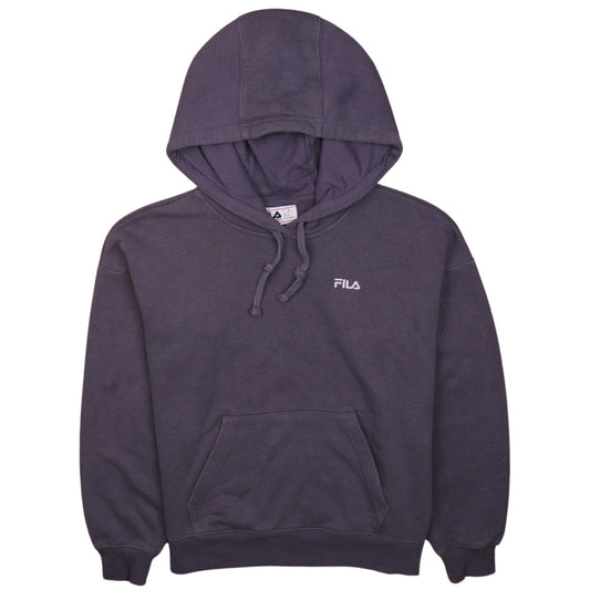 FILA Men's Blue Pullover Hoodie Size S Logo Fleece Sweatshirt