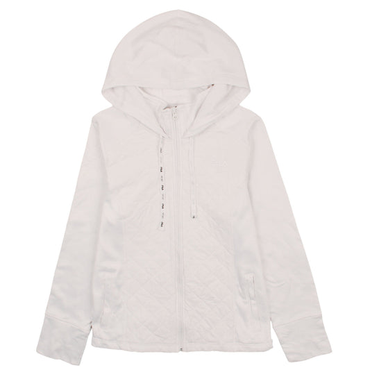Fila Sport Women White Full Zip Quilted Hoodie Size L