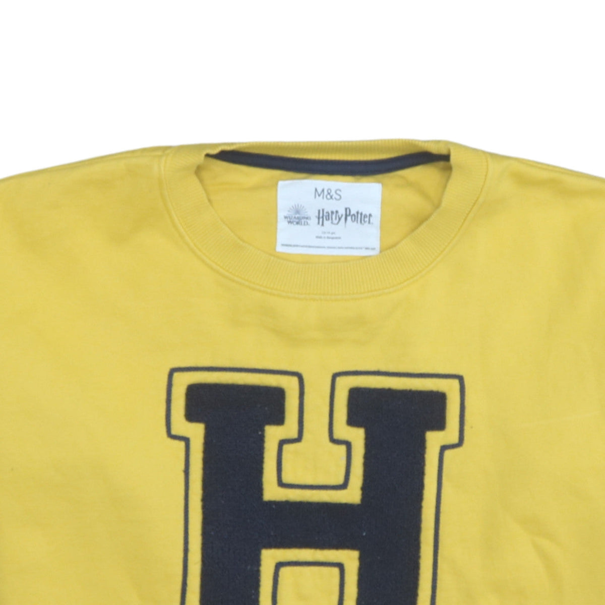 Additional view of Marks & Spencer girls’ yellow hufflepuff sweatshirt 13-14 years crew neck
