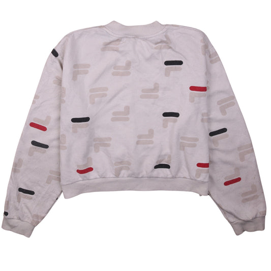 Fila Womens Beige Logo Print Crew Neck Sweatshirt XL