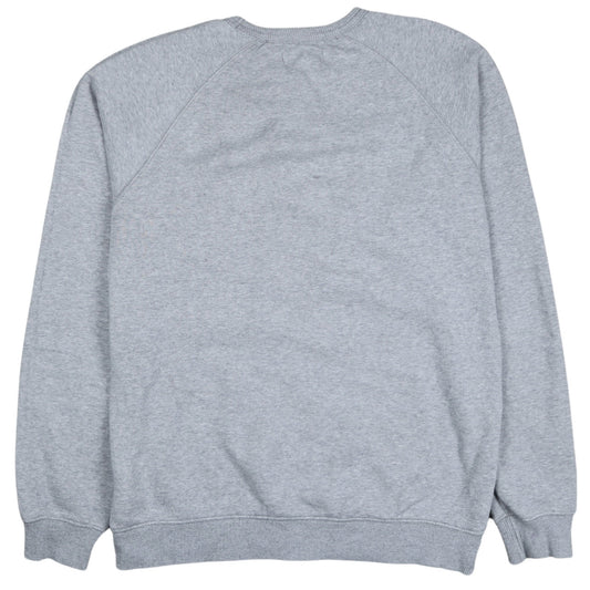 Adidas Men Grey Logo Crew Neck Pullover Sweatshirt Size S