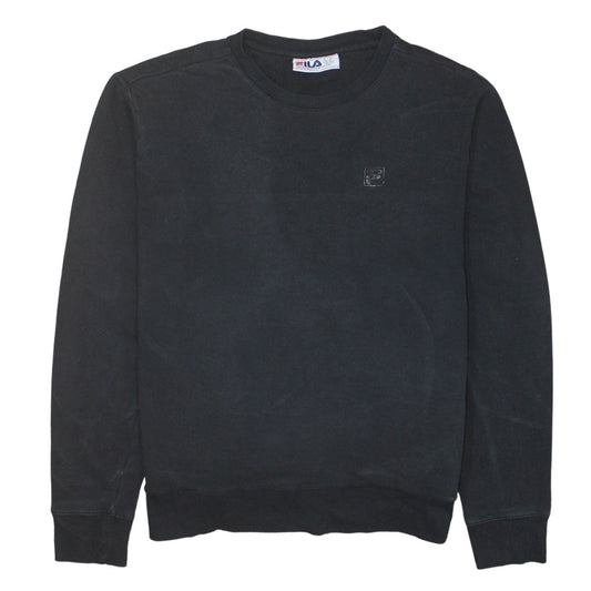 Fila Men's Black Crew Neck Sweatshirt Size M Pullover Classic Style