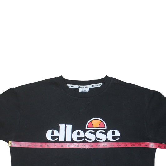 Ellesse Womens Black Size 14 Crew Neck Pullover Sweatshirt