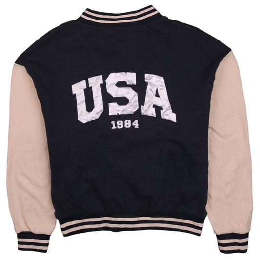 Subdued Teens Blue Varsity Jacket XS Cotton College Style