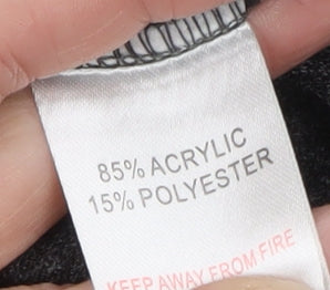 Nina Murati Women Grey Knit Shift Dress L Long Sleeve Cowl Neck